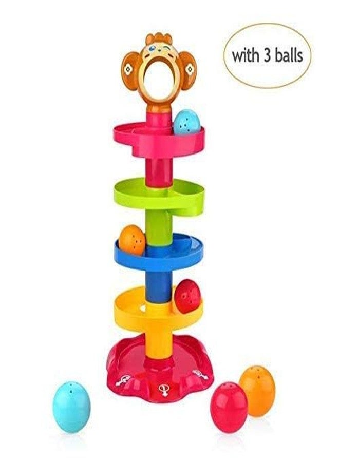 BIG FOLK BIGFOLK® Colorful 5-Layer Ball Drop & Roll Swirling Tower Toy for Babies| Stacking Learning Toy with Rolling Balls | Early Educational Activity for Toddlers (Pack of 1) - Image 2